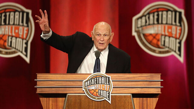SPRINGFIELD, MA - SEPTEMBER 07: Naismith Memorial Basketball Hall of Fame Class of 2018 enshrinee Charles Grice 'Lefty' Driesell speaks during the 2018 Basketball Hall of Fame Enshrinement Ceremony at Symphony Hall on September 7, 2018 in Springfield, Massachusetts.