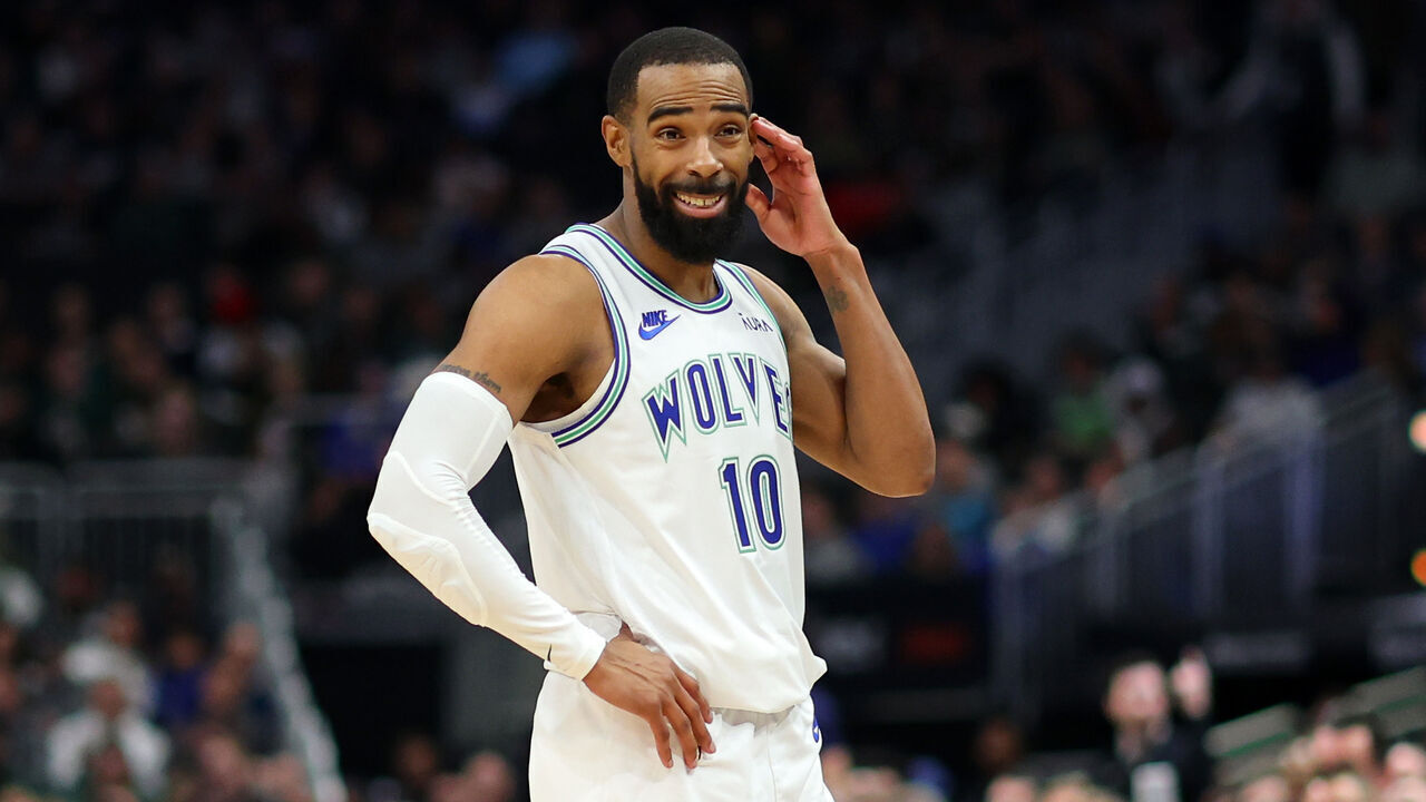 MILWAUKEE, WISCONSIN - FEBRUARY 08: Mike Conley #10 of the Minnesota Timberwolves waits for a free throw during a game against the Milwaukee Bucks at Fiserv Forum on February 08, 2024 in Milwaukee, Wisconsin.