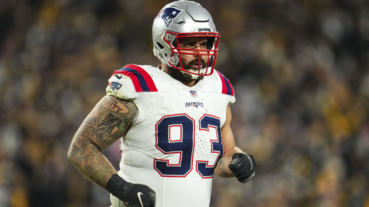 PITTSBURGH, PA - DECEMBER 07: Lawrence Guy Sr. #93 of the New England Patriots looks on from the field during an NFL football game against the Pittsburgh Steelers at Acrisure Stadium on December 7, 2023 in Pittsburgh, Pennsylvania.