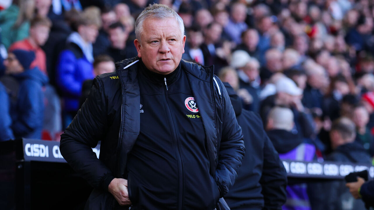 SHEFFIELD, ENGLAND - FEBRUARY 18: Chris Wilder, manager of Sheffield United looks on during the Premier League match between Sheffield United and Brighton & Hove Albion at Bramall Lane on February 18, 2024 in Sheffield, England.