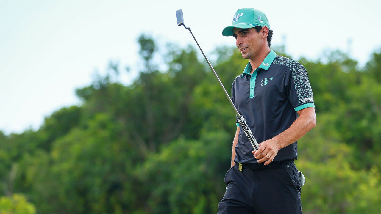 PLAYA DEL CARMEN, MEXICO - FEBRUARY 04: Captain Joaquin Niemann of Torque GC gestures during day three of the LIV Golf Invitational - Mayakoba at El Camaleon at Mayakoba on February 04, 2024 in Playa del Carmen, Mexico.