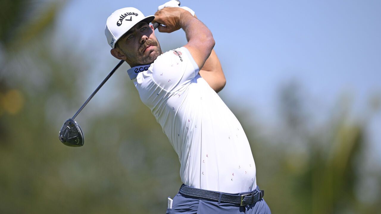 PUERTO VALLARTA, MEXICO - FEBRUARY 22: Erik van Rooyen of South Africa plays his shot from the third tee during the first round of the Mexico Open at Vidanta at Vidanta Vallarta on February 22, 2024 in Puerto Vallarta, Jalisco.