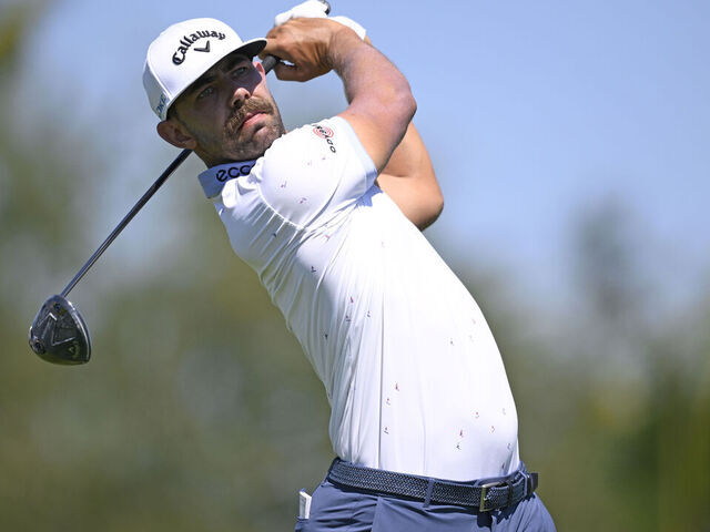 PUERTO VALLARTA, MEXICO - FEBRUARY 22: Erik van Rooyen of South Africa plays his shot from the third tee during the first round of the Mexico Open at Vidanta at Vidanta Vallarta on February 22, 2024 in Puerto Vallarta, Jalisco.