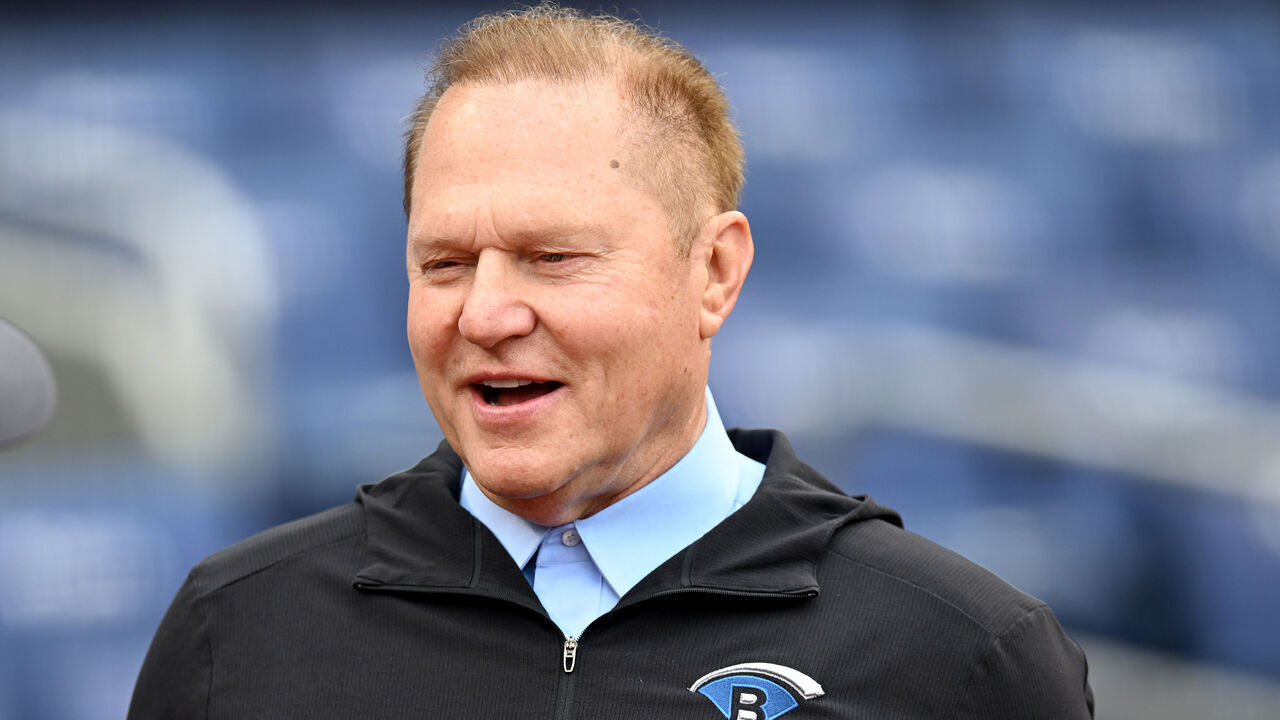 WASHINGTON, DC - MAY 24: Scott Boras watches batting practice before the game between the Washington Nationals and the Los Angeles Dodgers at Nationals Park on May 24, 2022 in Washington, DC.