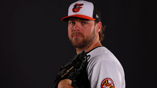 SARASOTA, FLORIDA - FEBRUARY 21: Corbin Burnes #39 of the Baltimore Orioles poses for a portrait during photo day at Ed Smith Stadium on February 21, 2024 in Sarasota, Florida.