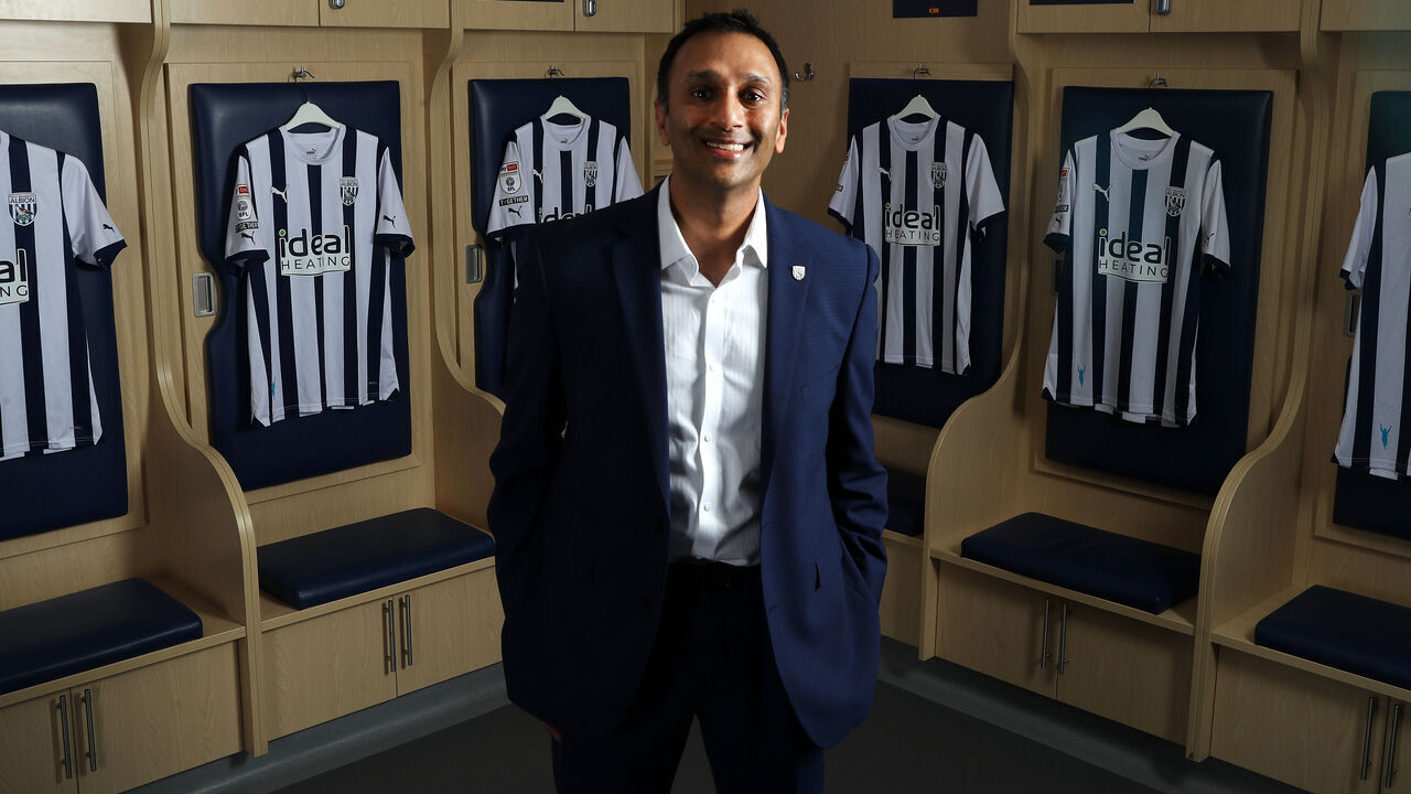 WEST BROMWICH, ENGLAND - FEBRUARY 16: Shilen Patel, the new West Bromwich Albion owner poses at the Hawthorns on February 16, 2024 in West Bromwich, England.