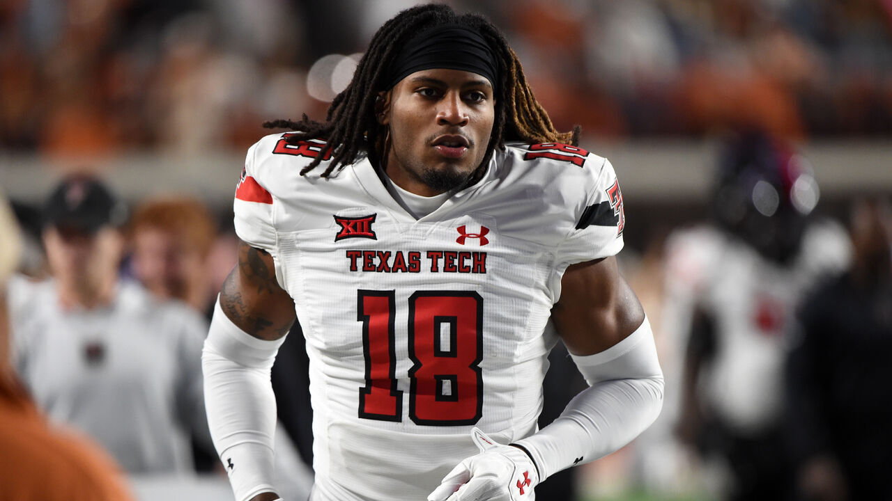 AUSTIN, TX - NOVEMBER 24: Texas Tech Red Raiders LB Tyler Owens heads toward the field prior to college football game between the Texas Tech Red Raiders and the Texas Longhorns on November 24, 2023, at Darrell K Royal-Texas Memorial Stadium in Austin, TX.