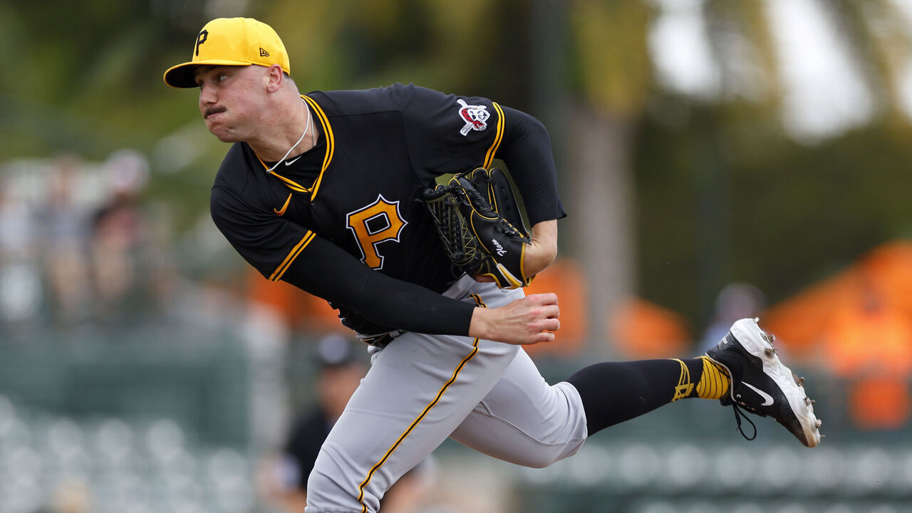 SARASOTA, FLORIDA - FEBRUARY 29: Paul Skenes #30 of the Pittsburgh Pirates pitches during a spring training game against the Baltimore Orioles at Ed Smith Stadium on February 29, 2024 in Sarasota, Florida.
