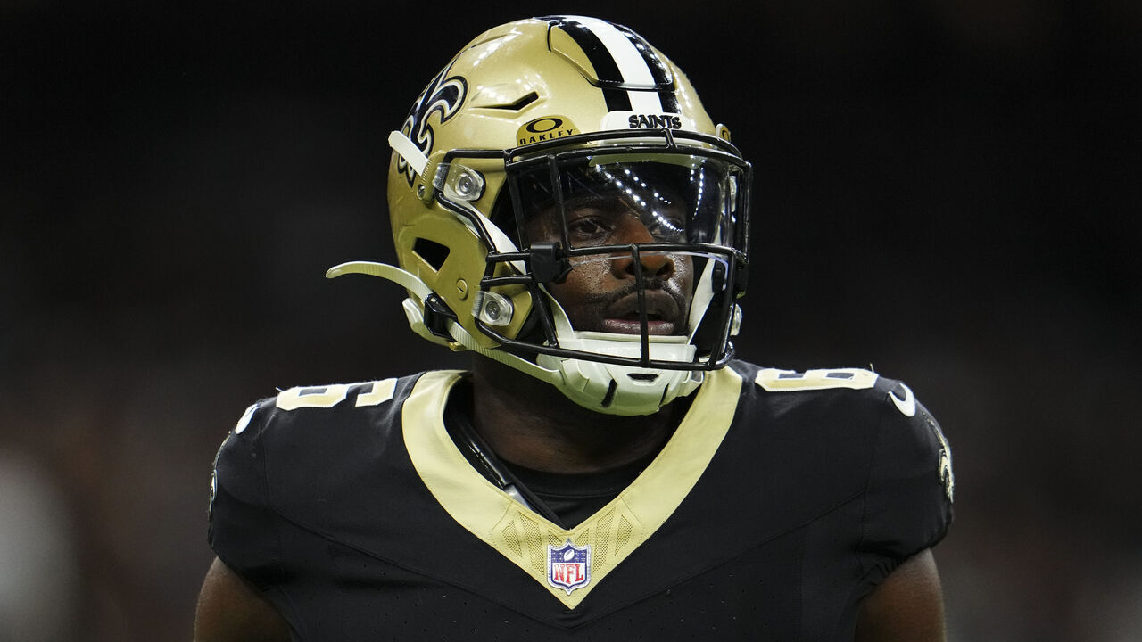 NEW ORLEANS, LA - OCTOBER 19: Marcus Maye #6 of the New Orleans Saints looks on from the field during an NFL football game against the Jacksonville Jaguars at Caesars Superdome on October 19, 2023 in New Orleans, Louisiana.