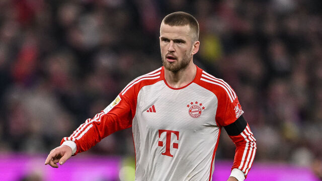 MUNICH, GERMANY - FEBRUARY 24: Eric Dier of Bayern Muenchen gestures during the Bundesliga match between FC Bayern München and RB Leipzig at Allianz Arena on February 24, 2024 in Munich, Germany.