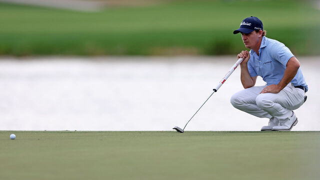 PALM BEACH GARDENS, FLORIDA - MARCH 01: Bud Cauley of the United States \lup on the 16th green during the second round of The Cognizant Classic in The Palm Beaches at PGA National Resort And Spa on March 01, 2024 in Palm Beach Gardens, Florida.