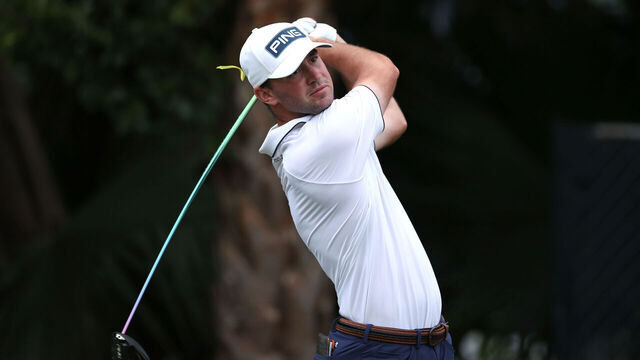 PALM BEACH GARDENS, FLORIDA - MARCH 03: Austin Eckroat of the United States plays his shot from the third tee during the final round of The Cognizant Classic in The Palm Beaches at PGA National Resort And Spa on March 03, 2024 in Palm Beach Gardens, Florida.