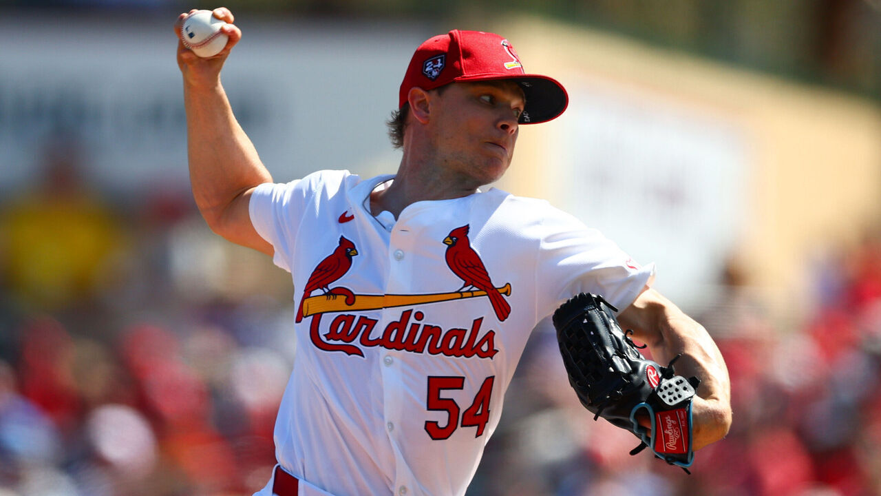 JUPITER, FLORIDA - FEBRUARY 27: Sonny Gray #54 of the St. Louis Cardinals pitches against the Boston Red Sox during the first inning of a spring training game at Roger Dean Stadium on February 27, 2024 in Jupiter, Florida.
