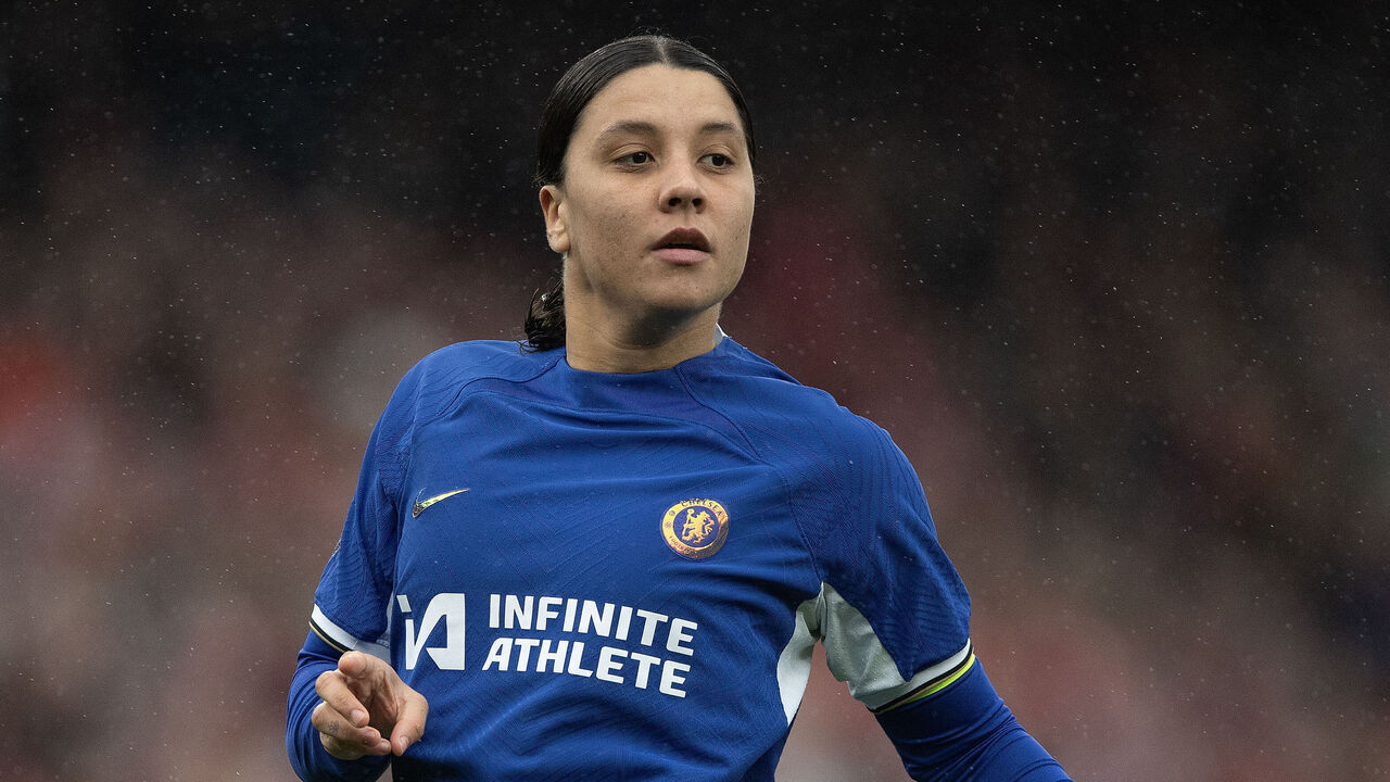 LONDON, ENGLAND - DECEMBER 10: Sam Kerr of Chelsea during the Barclays Women´s Super League match between Arsenal FC and Chelsea FC at Emirates Stadium on December 10, 2023 in London, England.