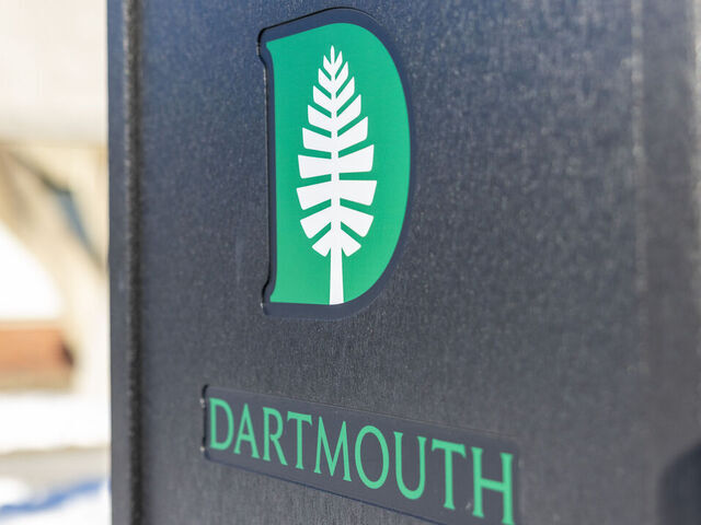 HANOVER, NEW HAMPSHIRE - FEBRUARY 8: The Dartmouth College logo is seen on the Dartmouth College campus on February 8, 2024 in Hanover, New Hampshire. A National Labor Relations Board regional official ruled on Monday that Dartmouth basketball players are employees of the school, clearing the way for an election that would create the first-ever labor union for NCAA athletes.