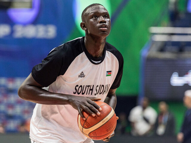 QUEZON, PHILIPPINES - 2023/08/31: Khaman Madit Maluach of South Sudan seen in action during the FIBA Men's Basketball World Cup 2023 match between South Sudan and Philippines at Araneta Coliseum. Final score; South Sudan 87:68 Philippines.