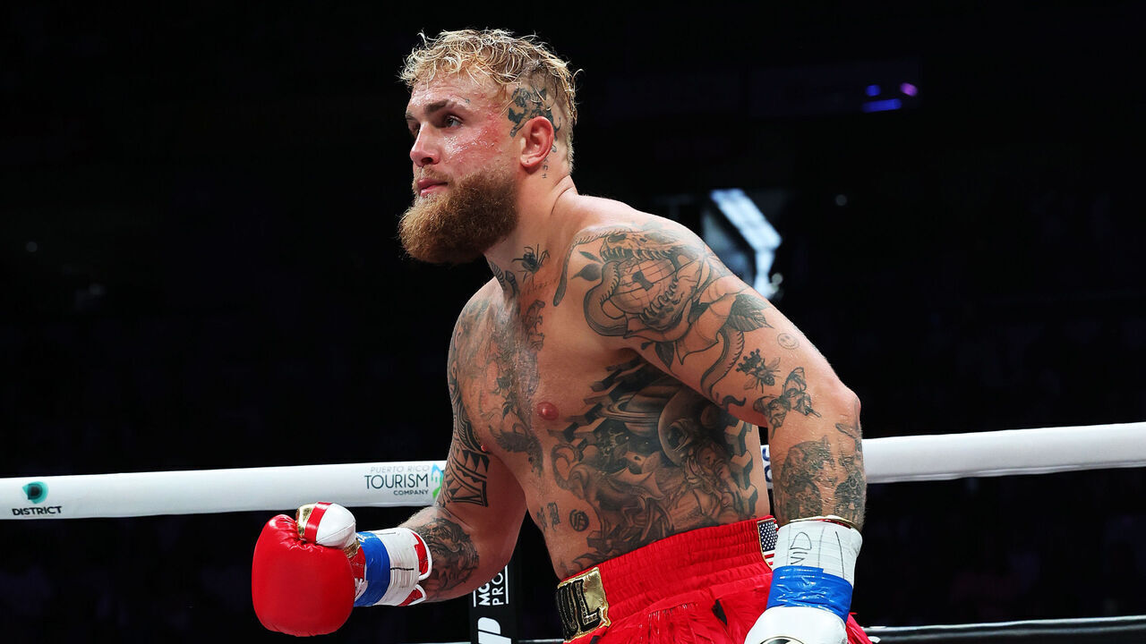 HATO REY, PUERTO RICO - MARCH 02: Jake Paul enters the ring against Ryan Bourland before their cruiserweight fight at Coliseo de Puerto Rico on March 02, 2024 in Hato Rey, Puerto Rico.