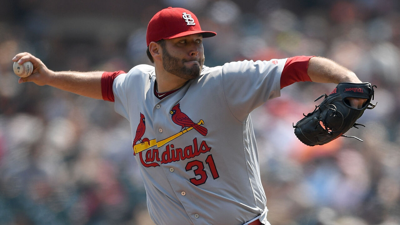 SAN FRANCISCO, CA - SEPTEMBER 02: Lance Lynn #31 of the St. Louis Cardinals pitches against the San Francisco Giants in the bottom of the second inning at AT&T Park on September 2, 2017 in San Francisco, California.