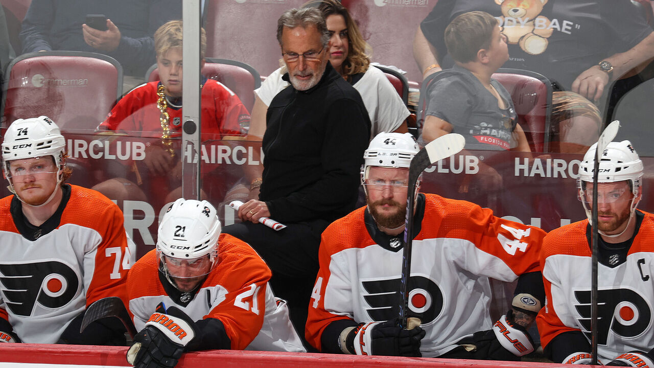SUNRISE, FL - MARCH 7: Head coach John Tortorella of the Philadelphia Flyers looks on during second period action against the Florida Panthers at the Amerant Bank Arena on March 7, 2024 in Sunrise, Florida.
