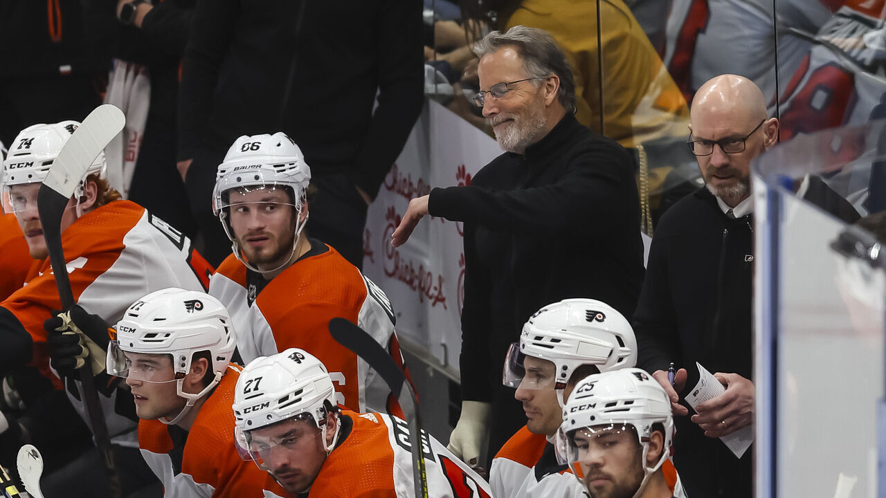 TAMPA, FL - MARCH 9: Head coach John Tortorella of the Philadelphia Flyers reacts to being ejected during the first period against the Tampa Bay Lightning at Amalie Arena on March 9, 2024 in Tampa, Florida.