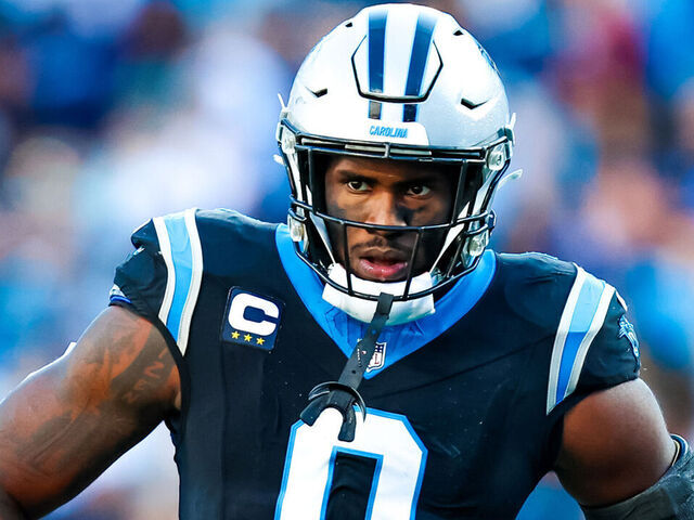 CHARLOTTE, NORTH CAROLINA - NOVEMBER 19: Brian Burns #0 of the Carolina Panthers puts his hands on his hips during the second half of an NFL game against the Dallas Cowboys at Bank of America Stadium on November 19, 2023 in Charlotte, North Carolina.