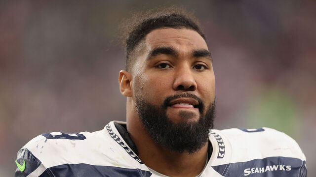 GLENDALE, ARIZONA - JANUARY 07: Defensive end Leonard Williams #99 of the Seattle Seahawks during the first half of the NFL game at State Farm Stadium on January 07, 2024 in Glendale, Arizona.