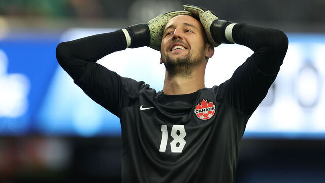 LAS VEGAS, NEVADA - JUNE 15: Milan Borjan of Canada during the CONCACAF Nations League Semi Final between Panama and Canada at Allegiant Stadium on June 15, 2023 in Las Vegas, Nevada.