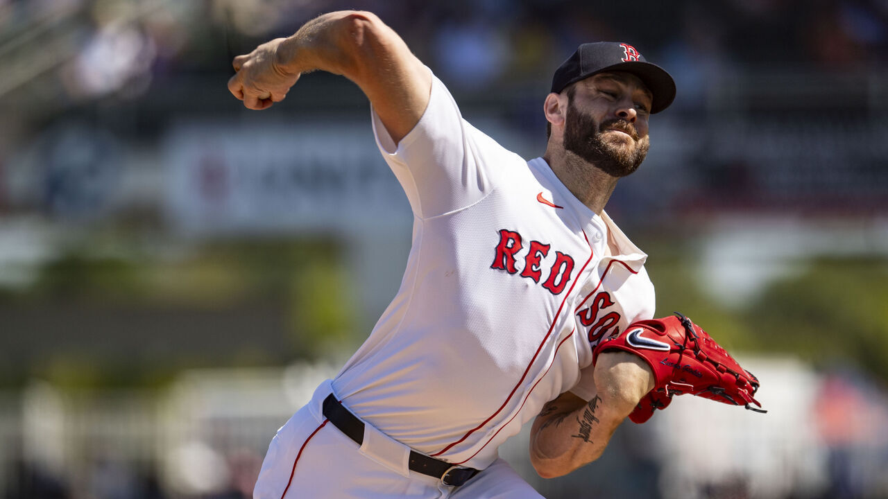 FT. MYERS, FLORIDA - FEBRUARY 25: Lucas Giolito #54 of the Boston Red Sox delivers during the first inning of a Spring Training Grapefruit League game against the Minnesota Twins on February 23, 2024 at jetBlue Park at Fenway South in Fort Myers, Florida.
