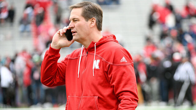 LINCOLN, NE - APRIL 22: Athletic Director Trev Alberts of the Nebraska Cornhuskers on the field before the game at Memorial Stadium on April 22, 2023 in Lincoln, Nebraska.
