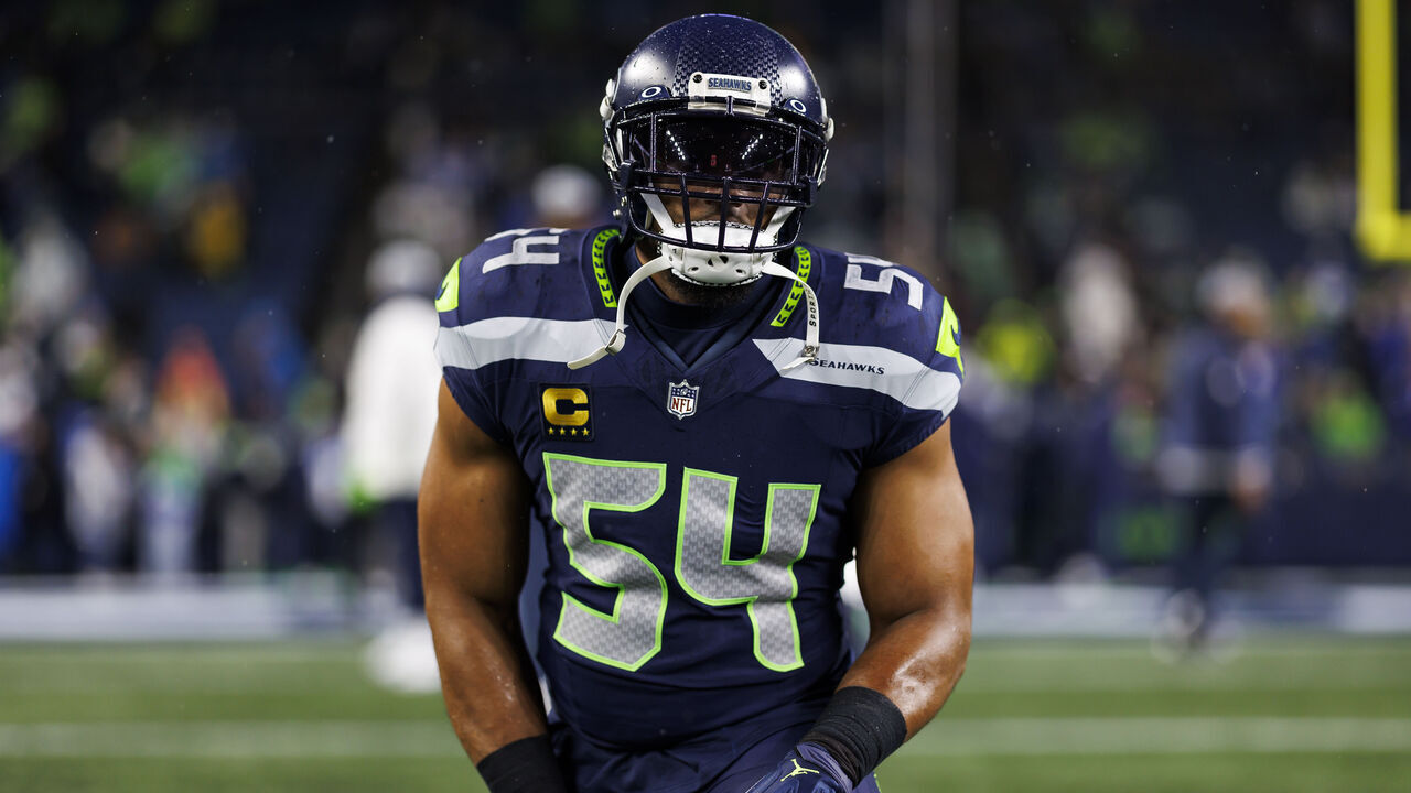 SEATTLE, WASHINGTON - DECEMBER 18: Bobby Wagner #54 of the Seattle Seahawks looks on during pregame warmups before an NFL football game against the Philadelphia Eagles at Lumen Field on December 18, 2023 in Seattle, Washington.