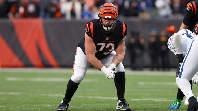 CINCINNATI, OH - DECEMBER 10: Cincinnati Bengals offensive tackle Jonah Williams (73) during the game against the Indianapolis Colts and the Cincinnati Bengals on December 10, 2023, at Paycor Stadium in Cincinnati, OH.