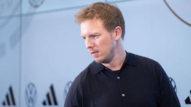 14 March 2024, Hesse, Frankfurt/Main: Germany coach Julian Nagelsmann presents the squad for the international friendly matches at the end of March at a press conference. The DFB team will play against France in Lyon on March 23 and against the Netherlands in Frankfurt on March 26. Photo: Boris Roessler/dpa