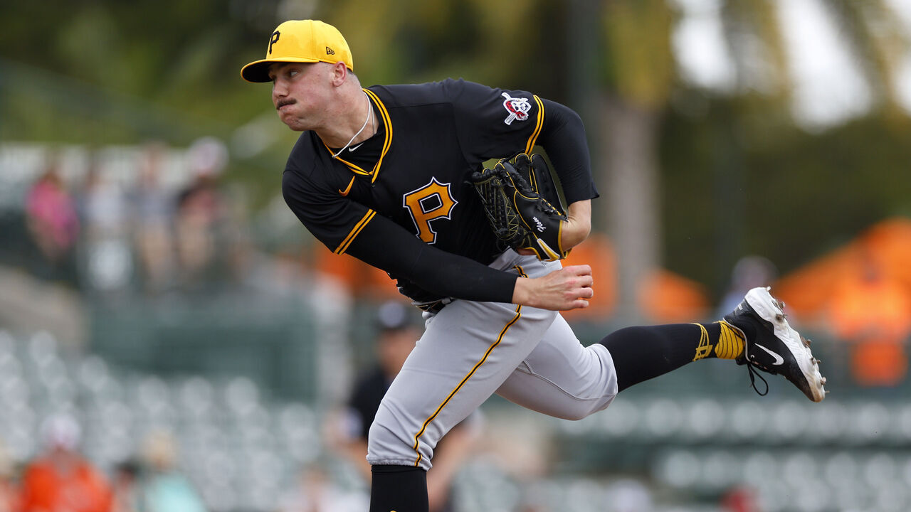 SARASOTA, FLORIDA - FEBRUARY 29: Paul Skenes #30 of the Pittsburgh Pirates pitches during a spring training game against the Baltimore Orioles at Ed Smith Stadium on February 29, 2024 in Sarasota, Florida.