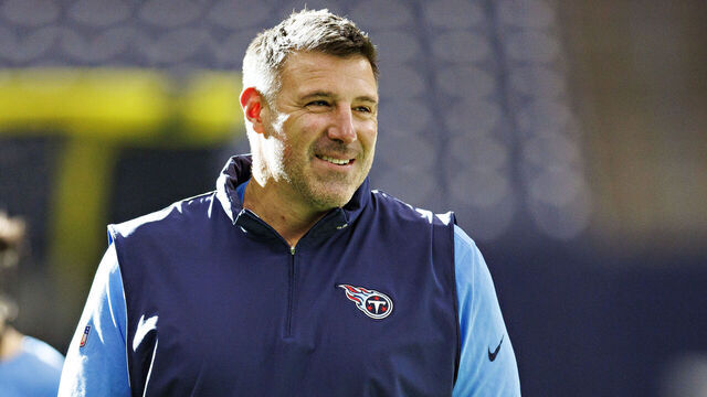 HOUSTON, TEXAS - DECEMBER 31: Head Coach Mike Vrabel of the Tennessee Titans on the field before the game against the Houston Texans at NRG Stadium on December 31, 2023 in Houston, Texas. The Texans defeated the Titans 26-3.