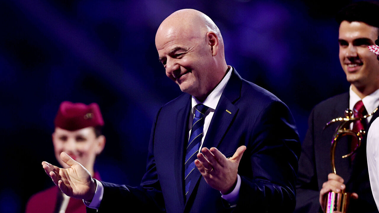JEDDAH, SAUDI ARABIA - DECEMBER 22: President of FIFA Gianni Infantino after the FIFA Club World Cup Saudi Arabia 2023 Final match between Manchester City and Fluminense at King Abdullah Sports City on December 22, 2023 in Jeddah, Saudi Arabia.