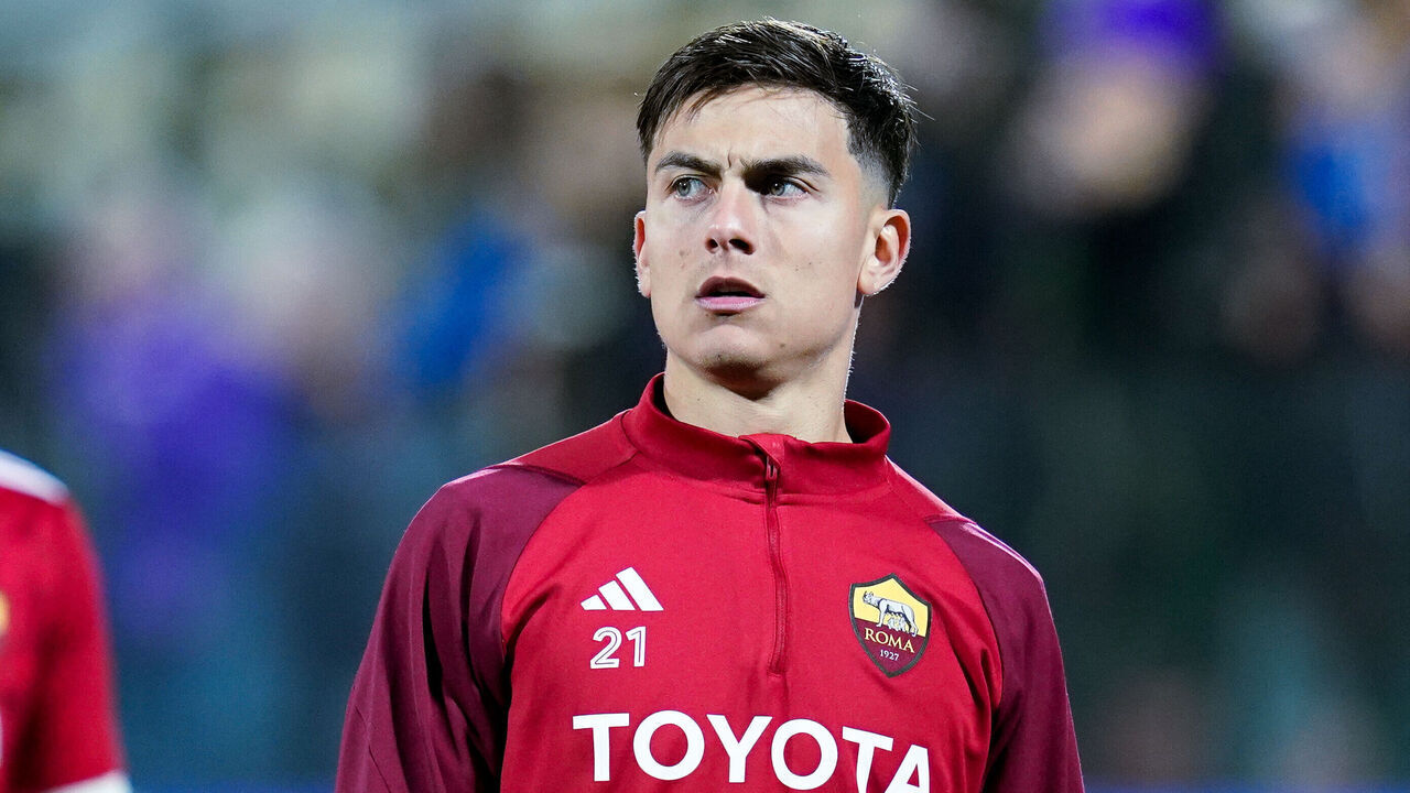 Paulo Dybala of AS Roma looks on during the Serie A TIM match between ACF Fiorentina and AS Roma at Stadio Artemio Franchi on March 10, 2024 in Florence, Italy.