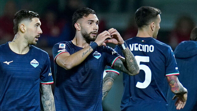 Taty Castellanos of SS Lazio celebrates after scoring second goal during the Serie A TIM match between Frosinone Calcio and SS Lazio at Stadio Benito Stirpe on March 16, 2024 in Frosinone, Italy.