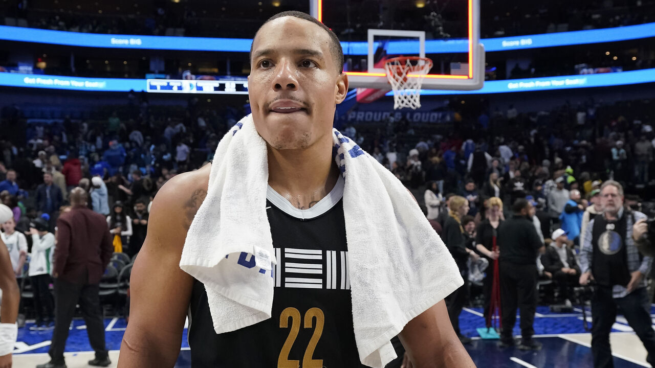 DALLAS, TEXAS - JANUARY 09: Desmond Bane #22 of the Memphis Grizzlies walks off the court after the game against the Dallas Mavericks at American Airlines Center on January 09, 2024 in Dallas, Texas.