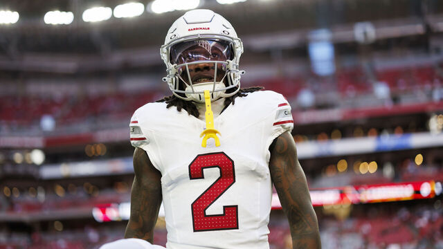GLENDALE, ARIZONA - DECEMBER 17: Marquise Brown #2 of the Arizona Cardinals looks on during pregame warmups before an NFL football game against the San Francisco 49ers at State Farm Stadium on December 17, 2023 in Glendale, Arizona.
