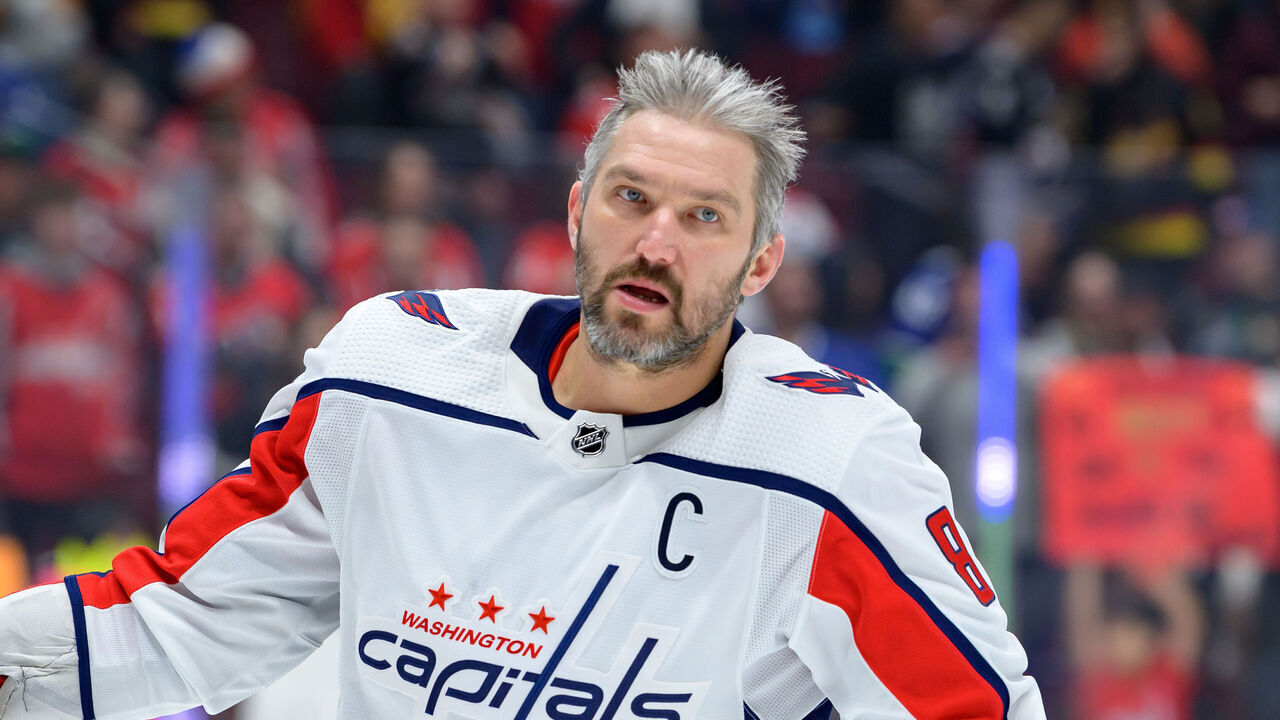 VANCOUVER, CANADA - MARCH 16: Alex Ovechkin #8 of the Washington Capitals warms up prior to their NHL game against the Vancouver Canucks at Rogers Arena on March 16, 2024 in Vancouver, British Columbia, Canada.
