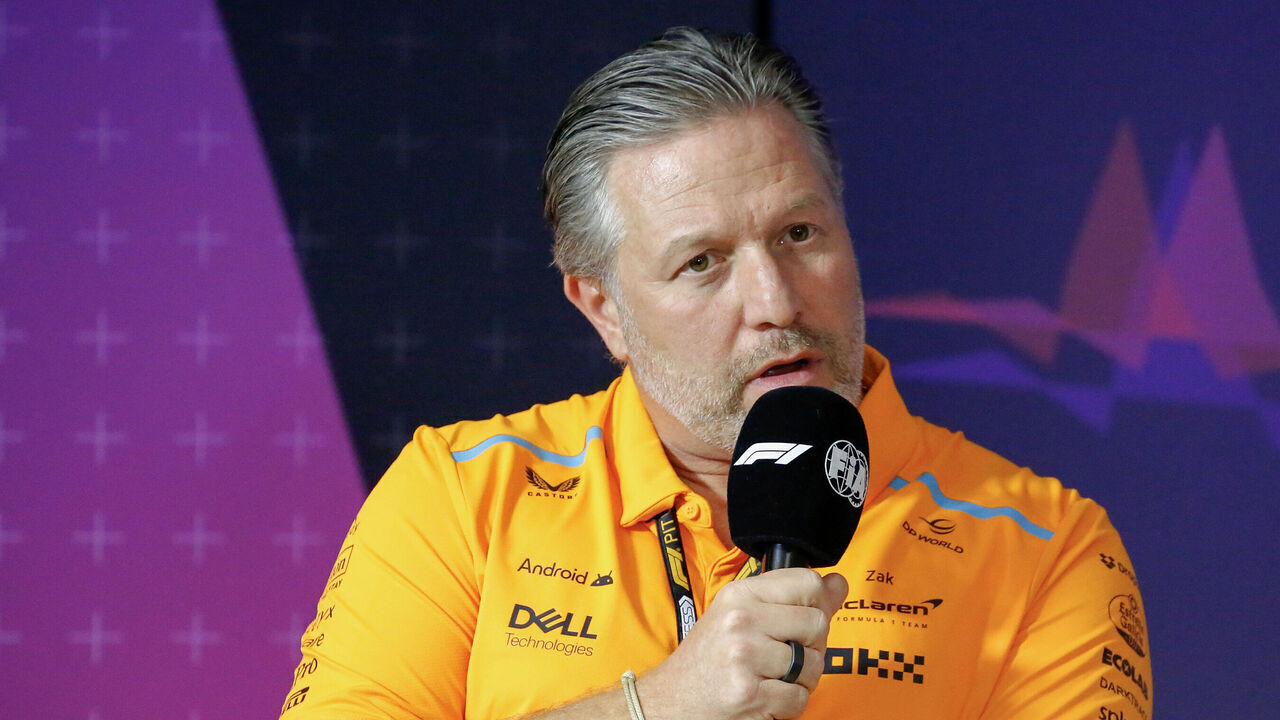 MELBOURNE, AUSTRALIA - MARCH 22: Zak Brown of USA and McLaren F1 Team during practice ahead of the F1 Grand Prix of Australia at Albert Park Circuit on March 22, 2024 in Melbourne, Australia.