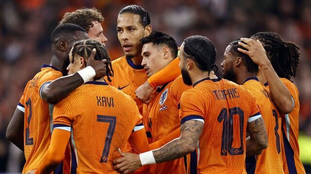 AMSTERDAM - Tijjani Reijnders of Holland celebrates the 1-0 during the friendly Interland match between the Netherlands and Scotland at the Johan Cruijff ArenA on March 22, 2024 in Amsterdam, the Netherlands. ANP MAURICE VAN STEEN