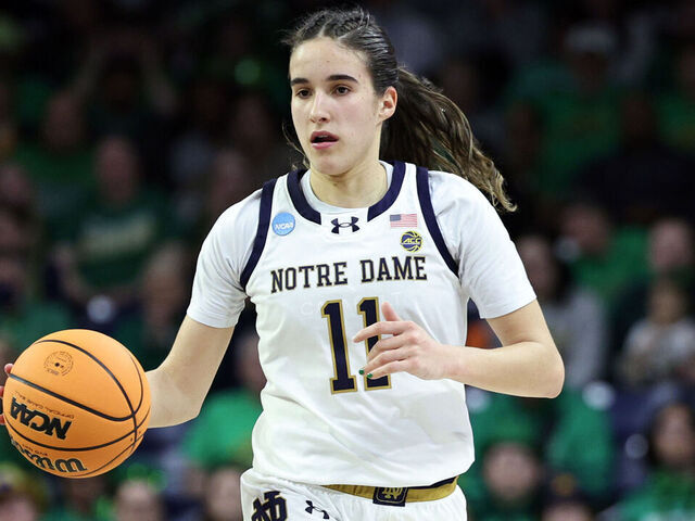 SOUTH BEND, INDIANA - MARCH 25: Sonia Citron #11 of the Notre Dame Fighting Irish drives the ball down court during the second round of the 2024 NCAA Women's Basketball Tournament game against the Ole Miss Rebels held at Purcell Pavilion on March 25, 2024 in South Bend, Indiana.