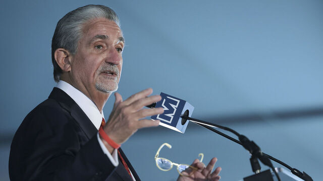 ALEXANDRIA, VIRGINIA - DECEMBER 13: Monumental Sports & Entertainment CEO Ted Leonsis speaks during the announcement of a new sports arena for the Washington Wizards NBA basketball team and Washington Capitals NHL hockey team, December 13, 2023 Virginia Gov. Glenn Youngkin announced a tentative agreement with Monumental Sports & Entertainment that would move the Wizards and the Capitals from Washington, DC to what Youngkin called a new "visionary sports and entertainment venue" in northern Virginia.