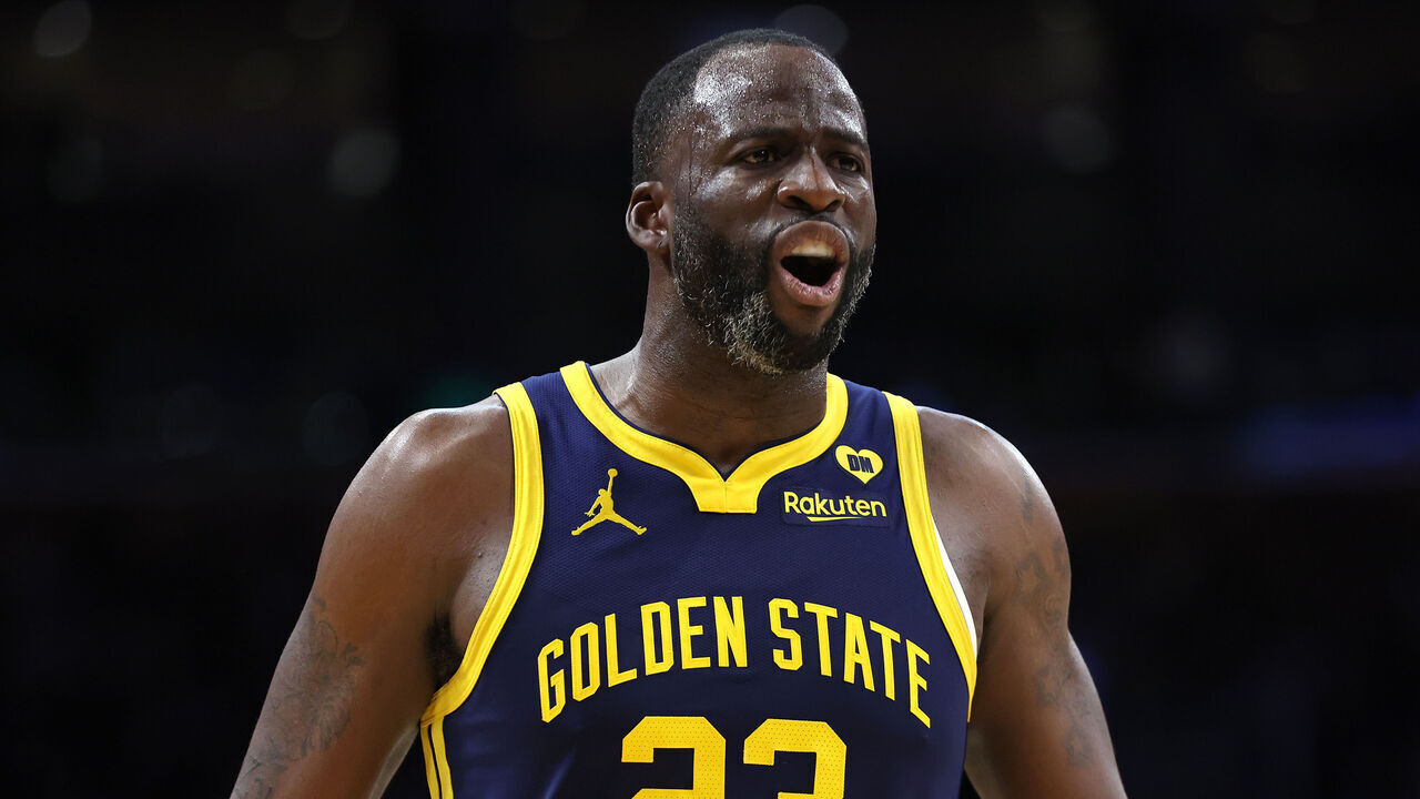 LOS ANGELES, CALIFORNIA - MARCH 16: Draymond Green #23 of the Golden State Warriors looks on during the first half of a game against the Los Angeles Lakers at Crypto.com Arena on March 16, 2024 in Los Angeles, California.