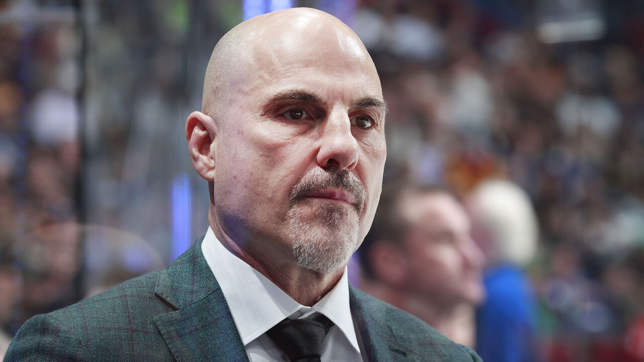 VANCOUVER, CANADA - MARCH 16: Head coach Rick Tocchet of the Vancouver Canucks looks on from the bench during their NHL game against the Washington Capitals at Rogers Arena on March 16, 2024 in Vancouver, British Columbia, Canada.
