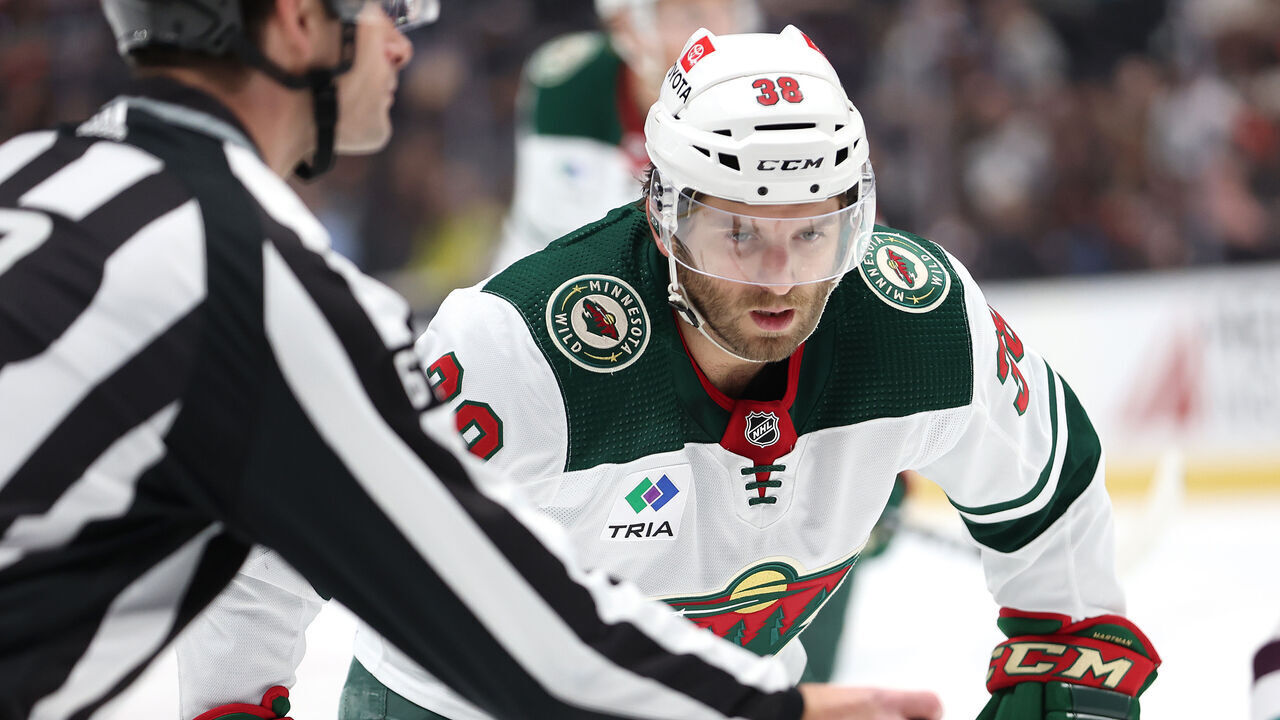 ANAHEIM, CALIFORNIA - MARCH 19: Ryan Hartman #38 of the Minnesota Wild looks on during the second period of a game against the Anaheim Ducks at Honda Center on March 19, 2024 in Anaheim, California.