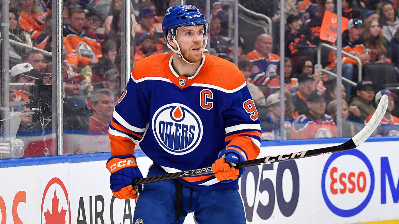 EDMONTON, CANADA - MARCH 30: Connor McDavid #97 of the Edmonton Oilers in action during the game against the Anaheim Ducks at Rogers Place on March 30, 2024, in Edmonton, Alberta, Canada.