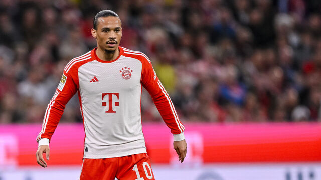MUNICH, GERMANY - MARCH 30: Leroy Sane of Bayern Muenchen looks on during the Bundesliga match between FC Bayern München and Borussia Dortmund at Allianz Arena on March 30, 2024 in Munich, Germany.
