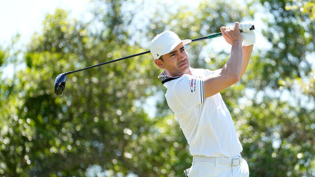 SAN ANTONIO, TEXAS - APRIL 04: Camilo Villegas of Colombia plays his tee shoot from the 18th hole during the first round of the Valero Texas Open at TPC San Antonio on April 04, 2024 in San Antonio, Texas.